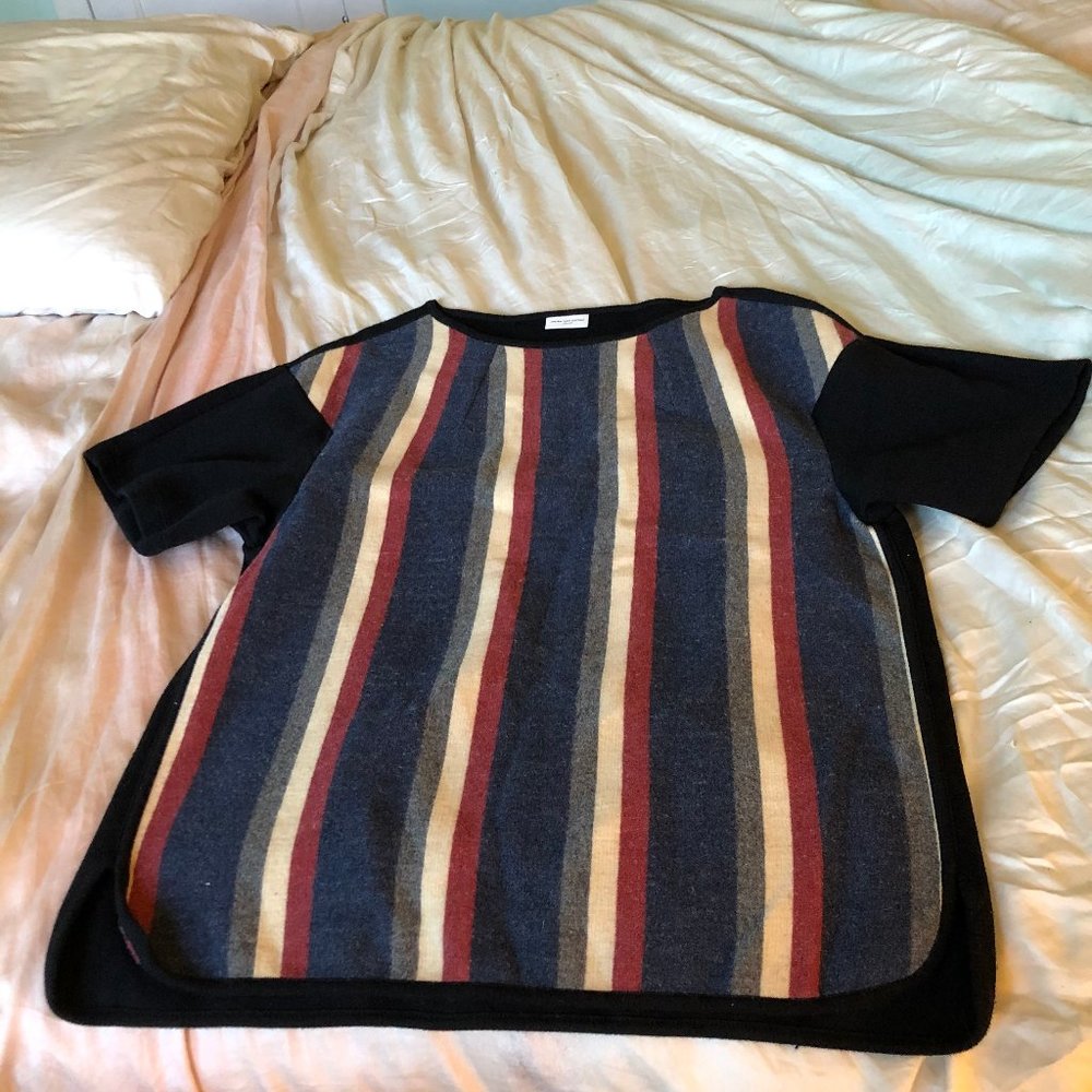 Luxury Dries Van Noten Wool-Blend Striped Tee